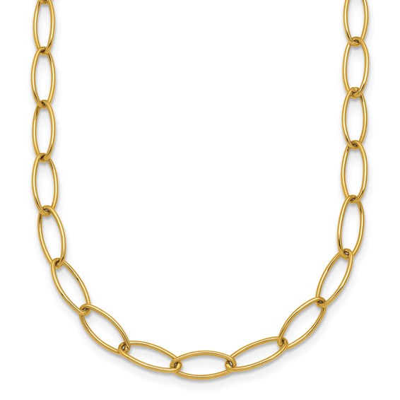 Herco 14K Polished Fancy Oval Link 18 Inch Necklace