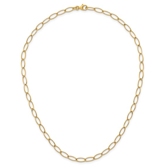 Herco 14K Polished Fancy Oval Link 18 Inch Necklace