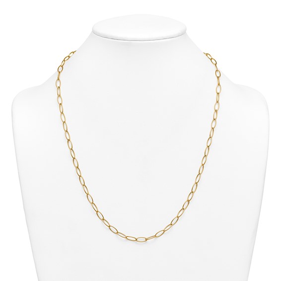 Herco 14K Polished Fancy Oval Link 24 Inch Necklace