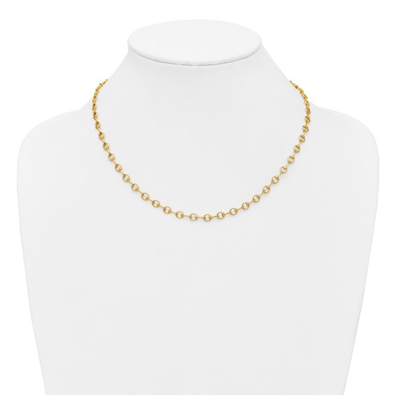 Herco 14K Polished Solid Circle Stirrup Link 18 Inch Necklace