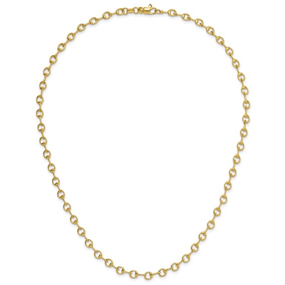 Herco 14K Polished Solid Circle Stirrup Link 18 Inch Necklace
