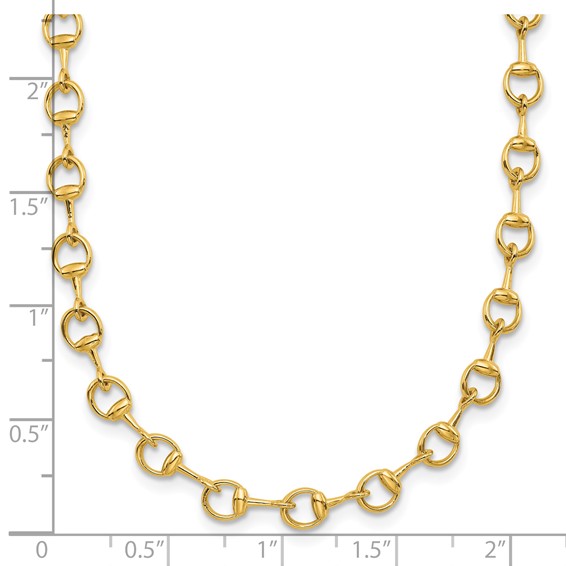 Herco 14K Polished Solid Circle Stirrup Link 18 Inch Necklace
