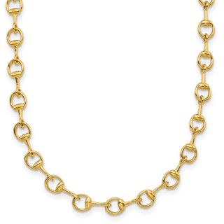 Herco 14K Polished Solid Circle Stirrup Link 18 Inch Necklace