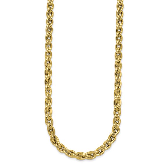Herco 14K Polished Twisted Double Rounded Link 18 Inch Necklace