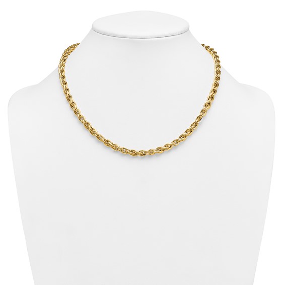 Herco 14K Polished Twisted Double Rounded Link 18 Inch Necklace