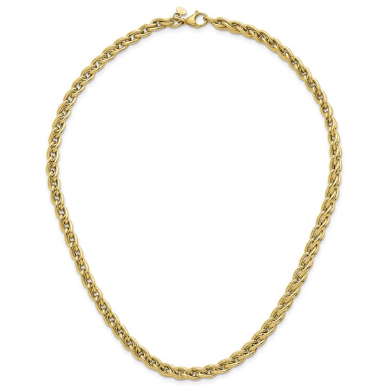 Herco 14K Polished Twisted Double Rounded Link 18 Inch Necklace