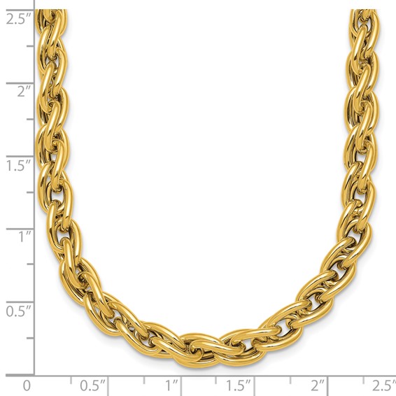 Herco 14K Polished Twisted Double Rounded Link 18 Inch Necklace