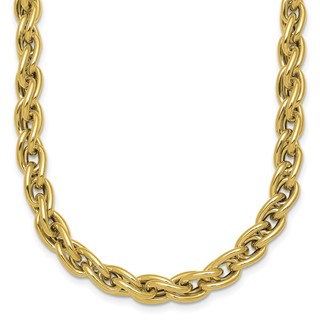 Herco 14K Polished Twisted Double Rounded Link 18 Inch Necklace