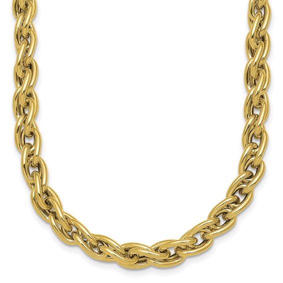 Herco 14K Polished Twisted Double Rounded Link 18 Inch Necklace