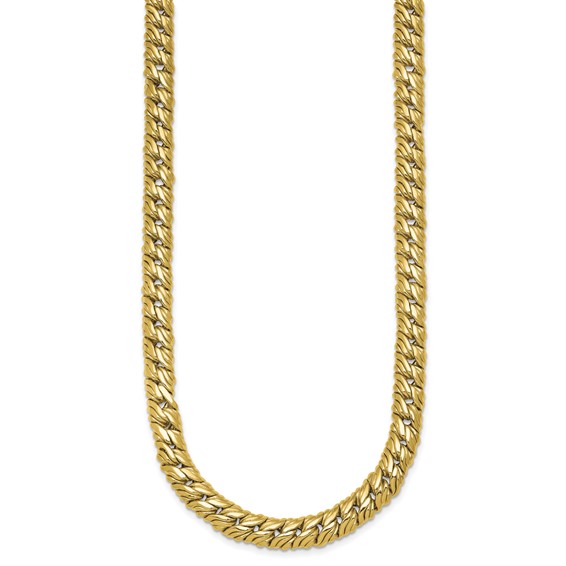 Herco 14K Polished Fancy Textured Link 18 Inch Necklace