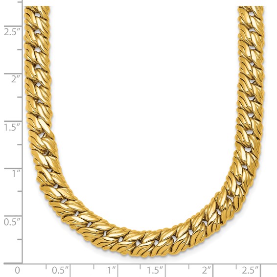 Herco 14K Polished Fancy Textured Link 18 Inch Necklace
