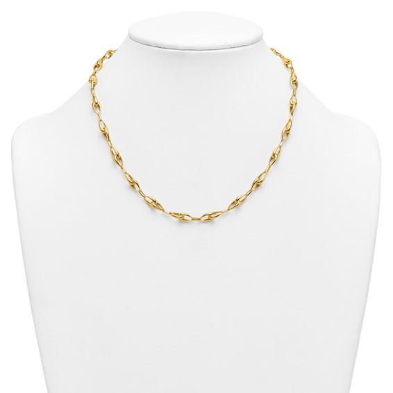 Herco 14K Polished Solid Teardrop Link 18 Inch Necklace