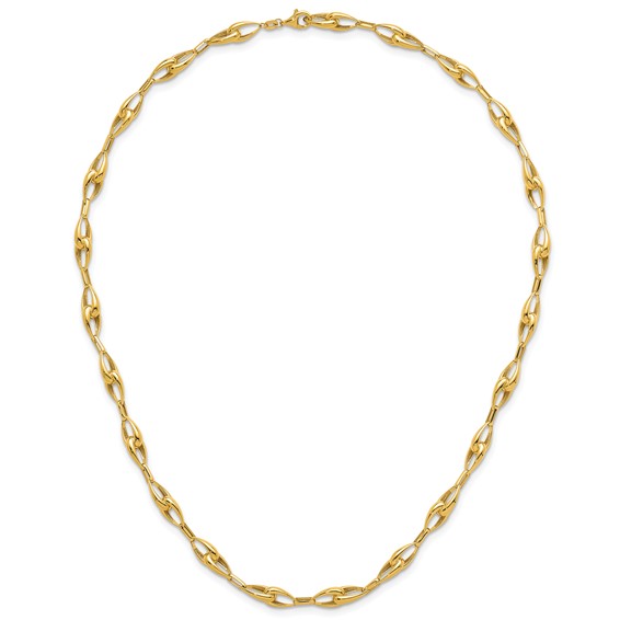 Herco 14K Polished Solid Teardrop Link 18 Inch Necklace