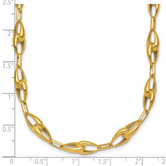 Herco 14K Polished Solid Teardrop Link 18 Inch Necklace