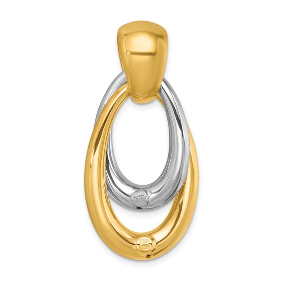 Herco 14K with White Rhodium Polished Fancy Double Teardrop Pendant