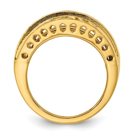 Herco 14K Polished and Diamond-cut Fancy Ring