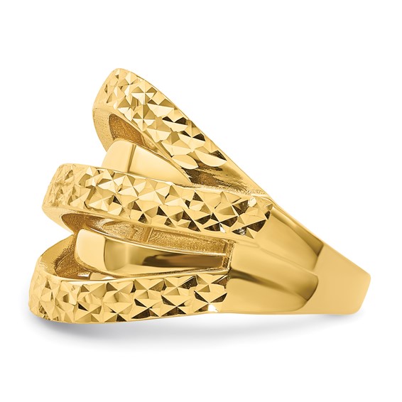 Herco 14K Polished and Diamond-cut Fancy Ring