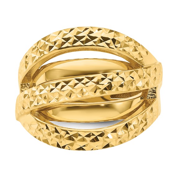 Herco 14K Polished and Diamond-cut Fancy Ring