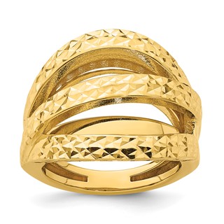 Herco 14K Polished and Diamond-cut Fancy Ring