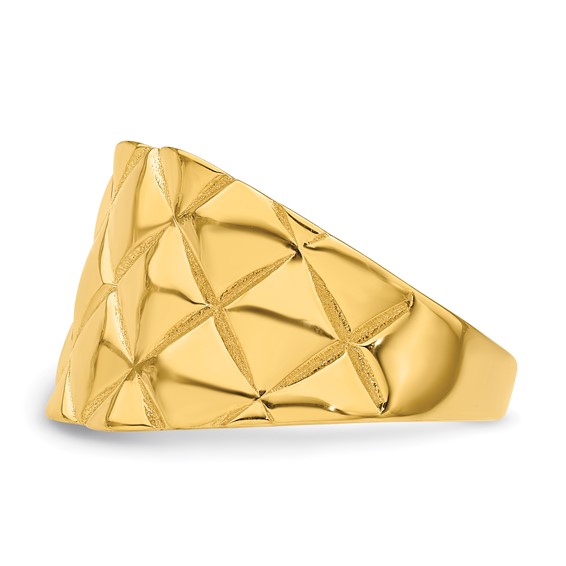 Herco 14K Polished and Textured Criss Cross Graduated Ring