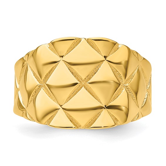 Herco 14K Polished and Textured Criss Cross Graduated Ring