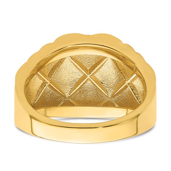 Herco 14K Polished and Textured Criss Cross Graduated Ring