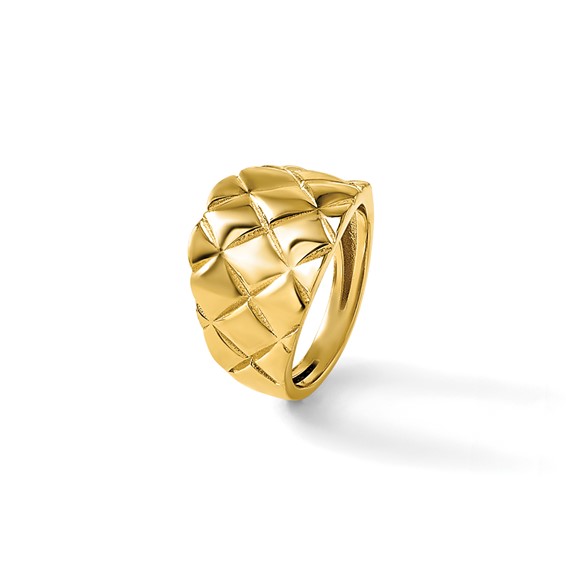 Herco 14K Polished and Textured Criss Cross Graduated Ring