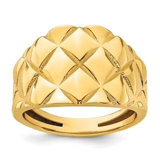 Herco 14K Polished and Textured Criss Cross Graduated Ring