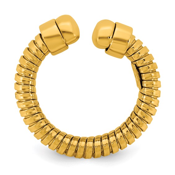 Herco 14K Polished and Grooved 5.5mm Flexible Cuff Ring