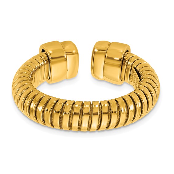 Herco 14K Polished and Grooved 5.5mm Flexible Cuff Ring
