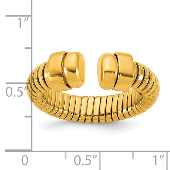 Herco 14K Polished and Grooved 5.5mm Flexible Cuff Ring