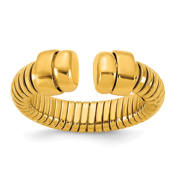 Herco 14K Polished and Grooved 5.5mm Flexible Cuff Ring