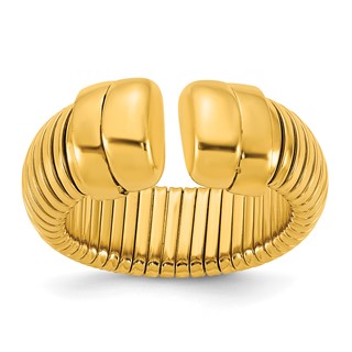 Herco 14K Polished and Grooved 8.5mm Flexible Cuff Ring