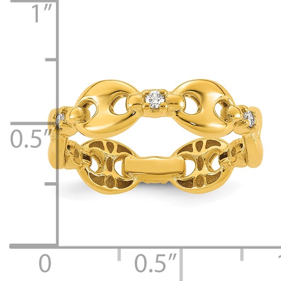 Herco 14K Polished Diamond Mariner Link Size 7 Ring