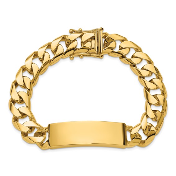 Herco Gold Solid Customizable Curb Link ID Bracelets