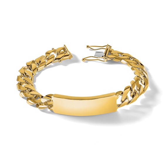 Herco Gold Solid Customizable Curb Link ID Bracelets