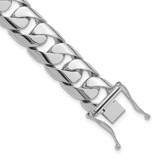 Herco 14K White Gold Polished Solid 15.7mm Curb 8.5 Inch ID Bracelet