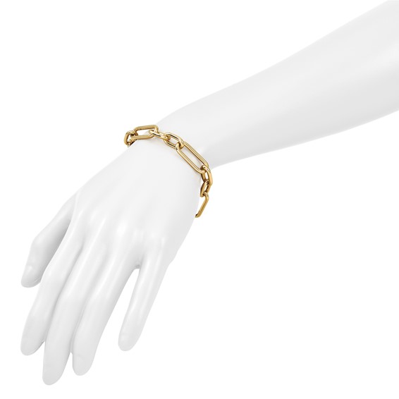 Herco 14K Polished 10mm Paperclip Link 8 inch Bracelet