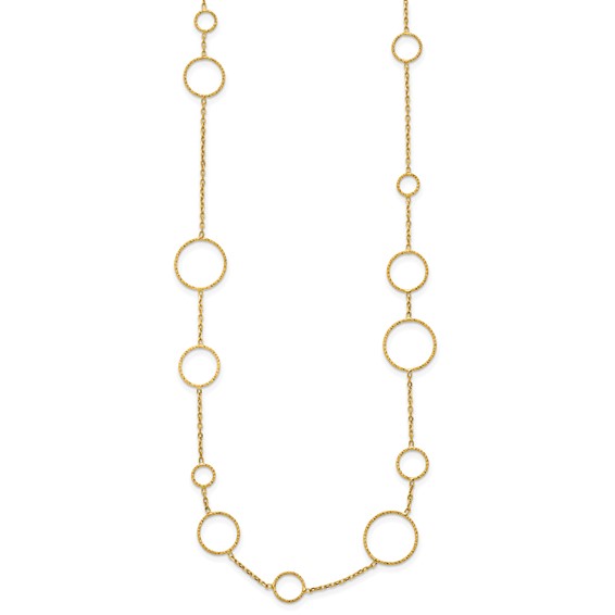 HERCO Gold Open Circles Chain Necklaces