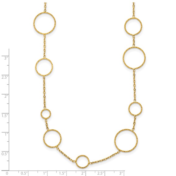 HERCO Gold Open Circles Chain Necklaces