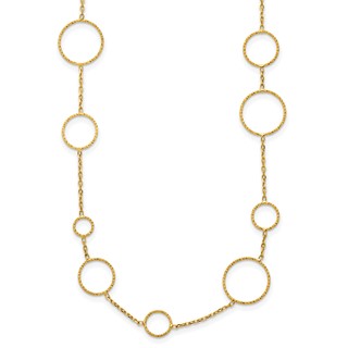 HERCO Gold Open Circles Chain Necklaces