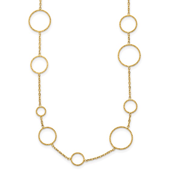 HERCO Gold Open Circles Chain Necklaces