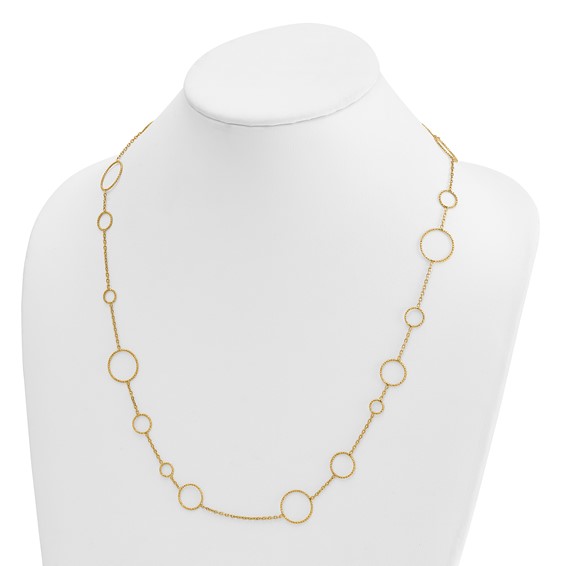 HERCO Gold Open Circles Chain Necklaces