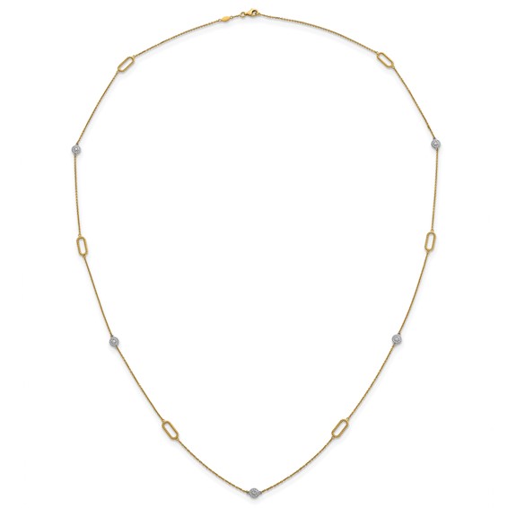HERCO Gold Diamond Fancy Link Necklaces