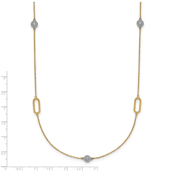 HERCO Gold Diamond Fancy Link Necklaces