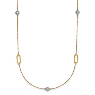 HERCO Gold Diamond Fancy Link Necklaces
