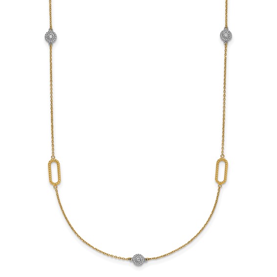 HERCO Gold Diamond Fancy Link Necklaces