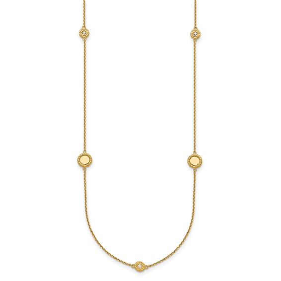 HERCO Gold Fancy Link with Discs Necklaces