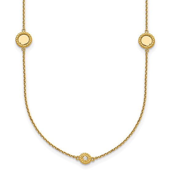 HERCO Gold Fancy Link with Discs Necklaces