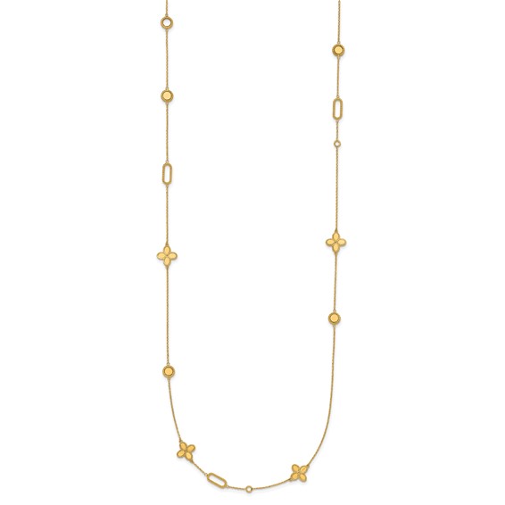 HERCO Gold Flowers & Discs Fancy Link Necklaces
